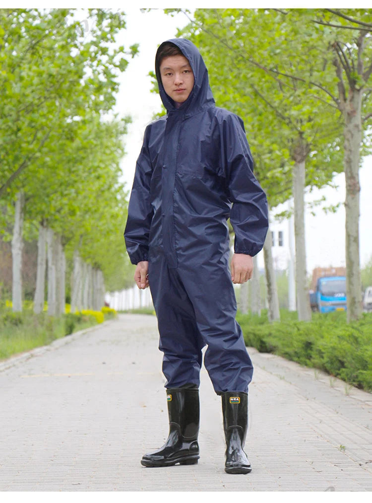 Working Coveralls Waterproof Hooded Painter Overalls Anti-oily Dust-proof Paint Spray Clothing Hooded Protective Work Clothing