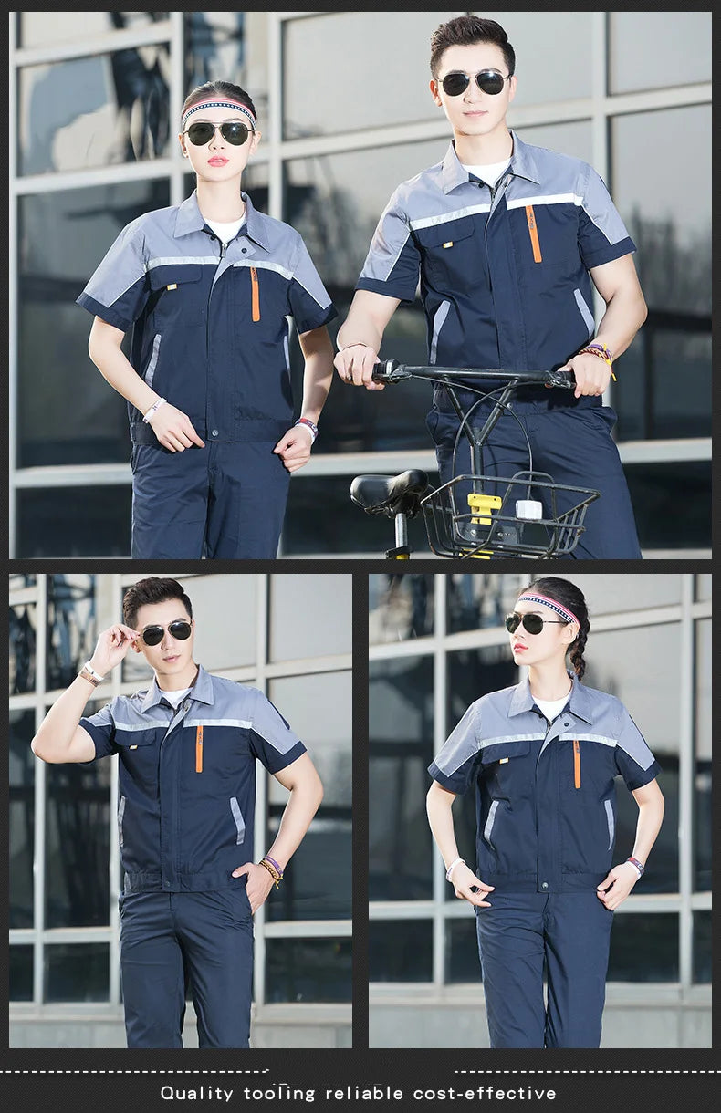 Summer Work Clothing Working Coveralls Reflective Thin Breathable Uniforms Household Worker Suit Work Coats For Cleaning Blouses