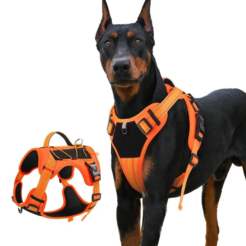 Dog Harnesses Leads Vest Type Pet Harness Large Dog Harness Explosion-proof Reflective Dog Tactical Harness