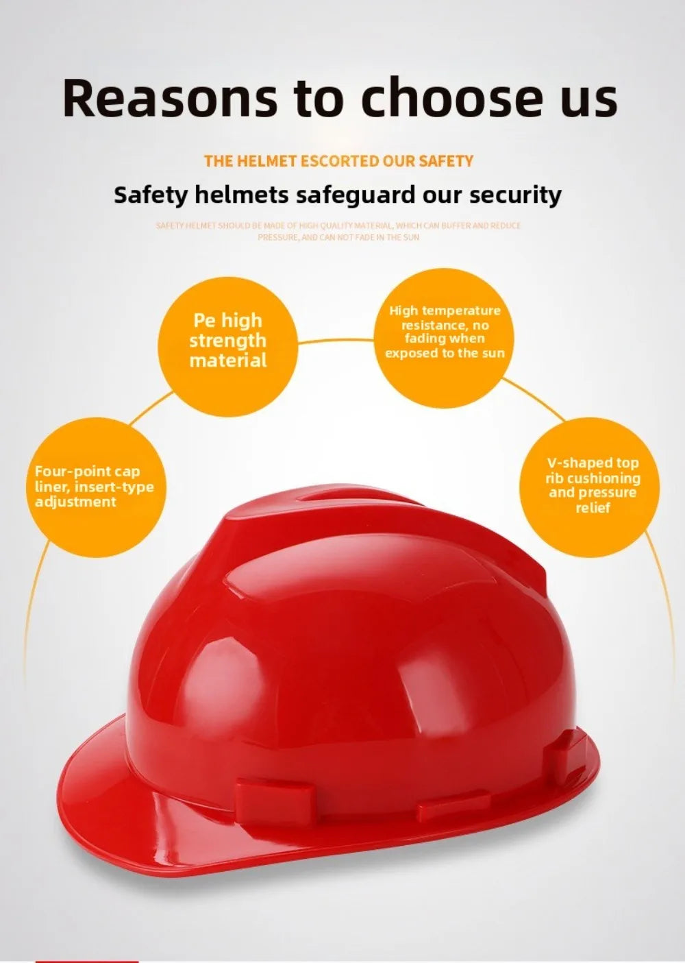 Heavy Duty Hard Hat‌ Anti Smash Protective Construction Labor Protection Adjustable Cushioned Safety Helmet Safety Equipment