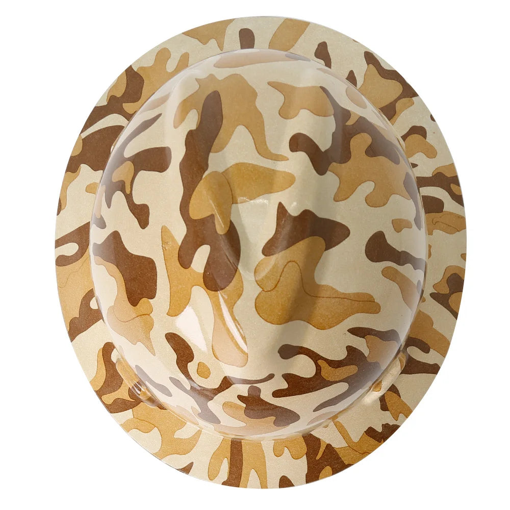 Camouflage Safety Helmet Full Brim Protective Hard Hat Outdoor Construction Sun Shade Hat High Strength Railway Metallurgy Mine