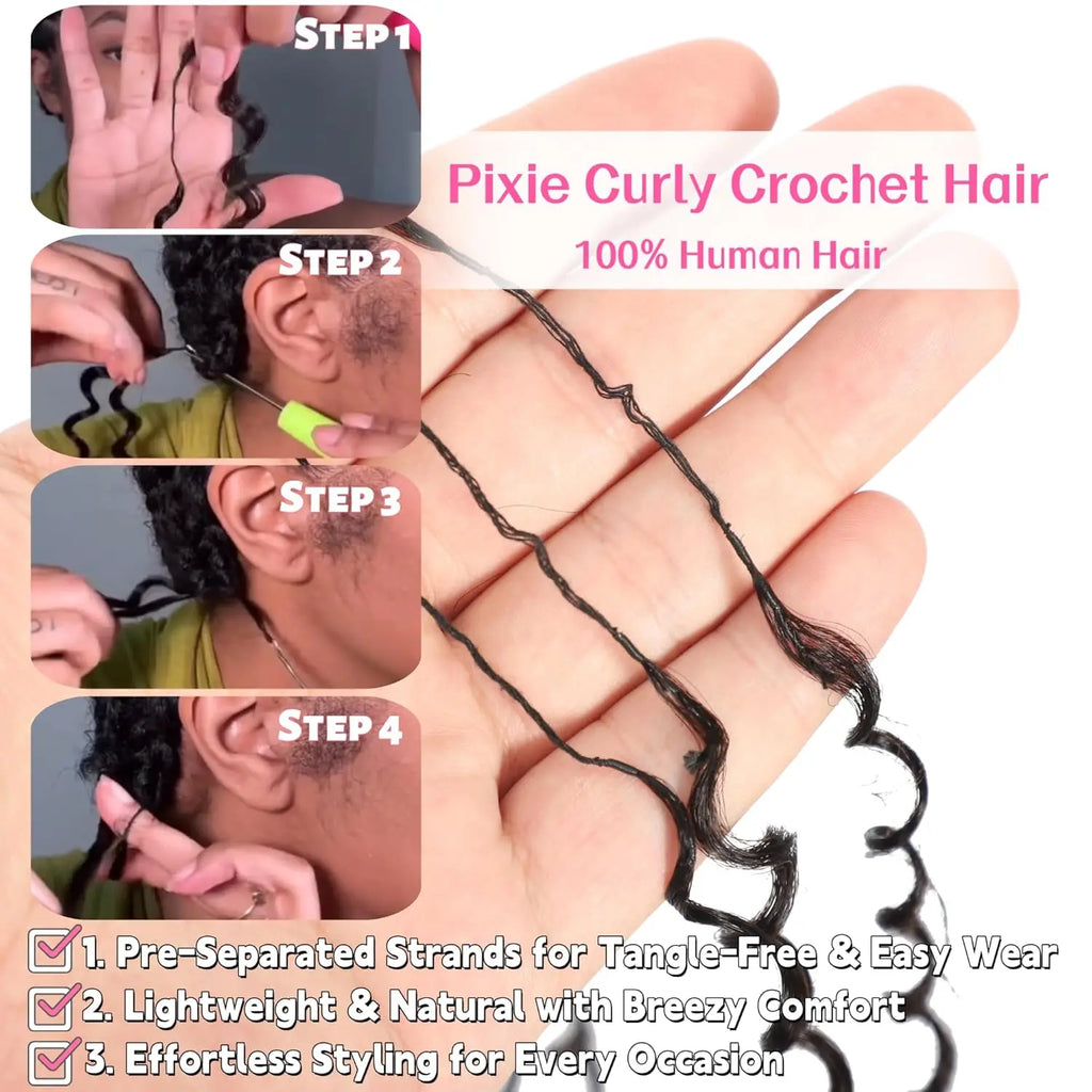 12A Afro Kinky Curly Crochet Human Hair Extensions Knotless Redivided Small Spirals Curly Feather Hair Extensions For Braiding