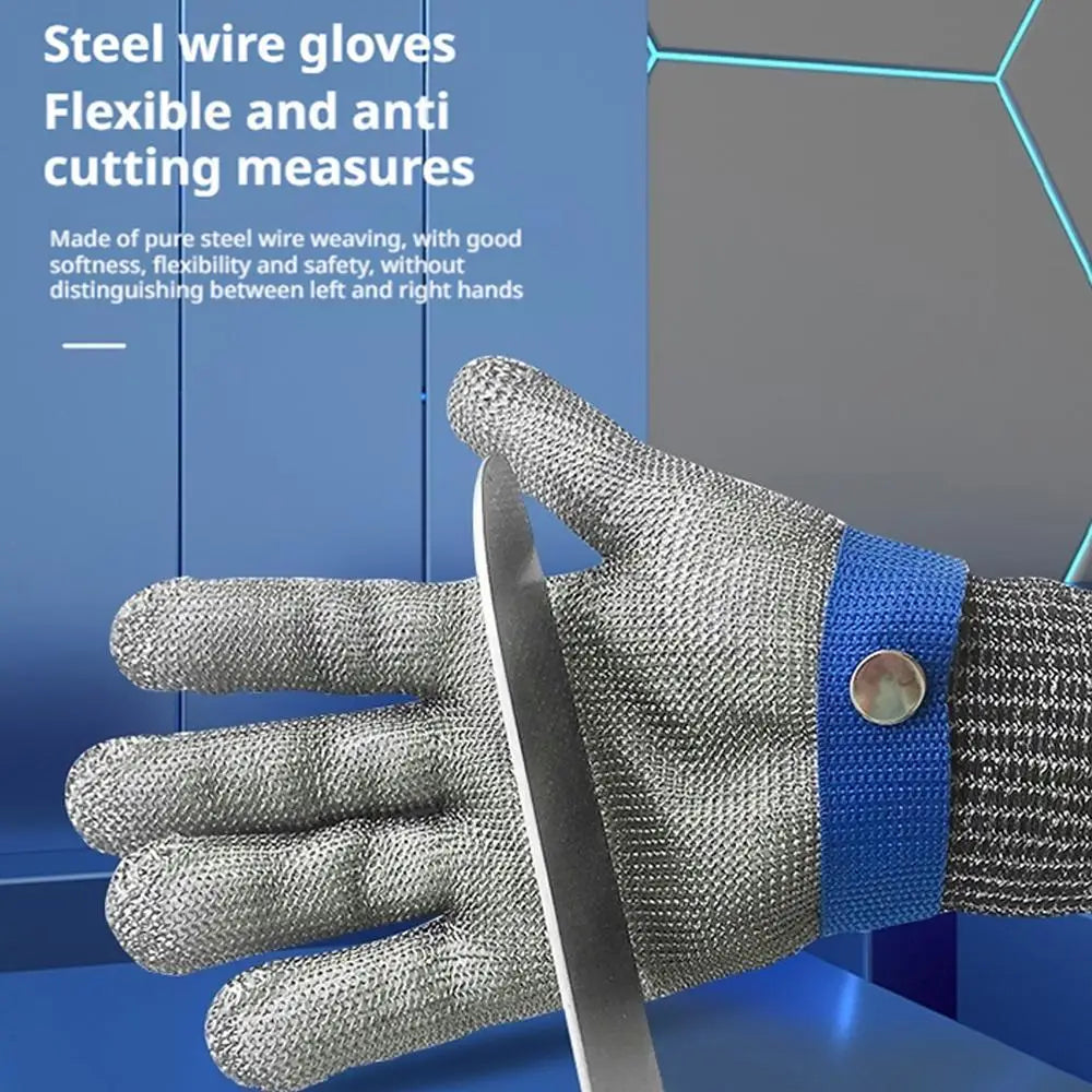Anti-cut Gloves Safety Cut Proof Stab Resistant Stainless Steel Wire Metal Mesh Butcher Hand Protect Meat Cut-Resistant Gloves