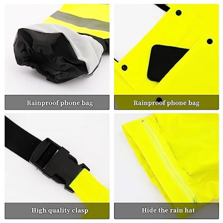Rain Suit For Men and Women Waterproof Heavy Duty Rain Gear Reflective Jacket for Fishing Outdoor Work Raincoats
