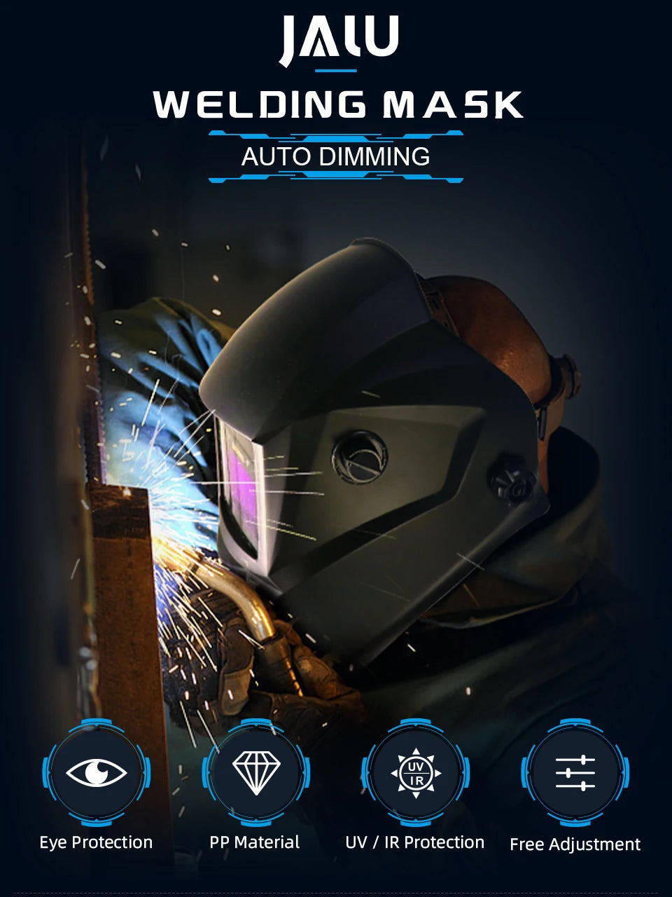 Welding mask Solar Automatic Li battery Electric DIN4/9-13 TIG MIG Welding helmet Auto Darkening Welding Mask