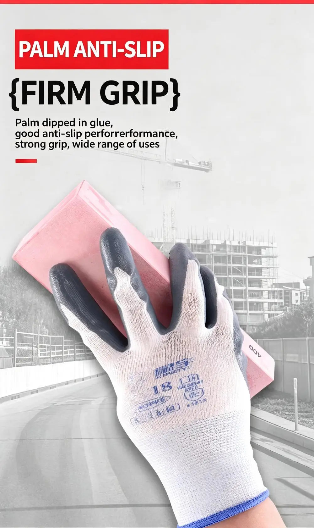 12 Pairs HighQuality Waterproof and Oil Resistant Industrial Work Gloves Gardening Gloves Stab Resistant Labor Protection Gloves