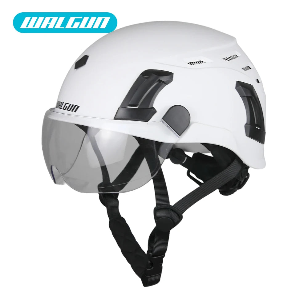 WALGUN ANSI Industrial Work Head Protection Rescue CR08Construction Safety Helmet With Goggles Visor High Quality ABS