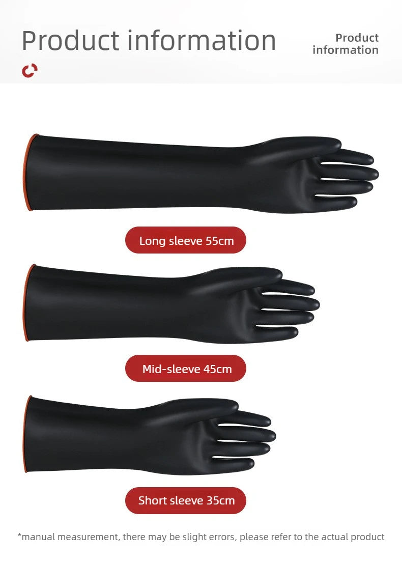 35-55cm Heavy Duty Waterproof Latex Gloves Chemical Resistant Acid Oil Resistant for Home Industry Factory Work Safety Gloves