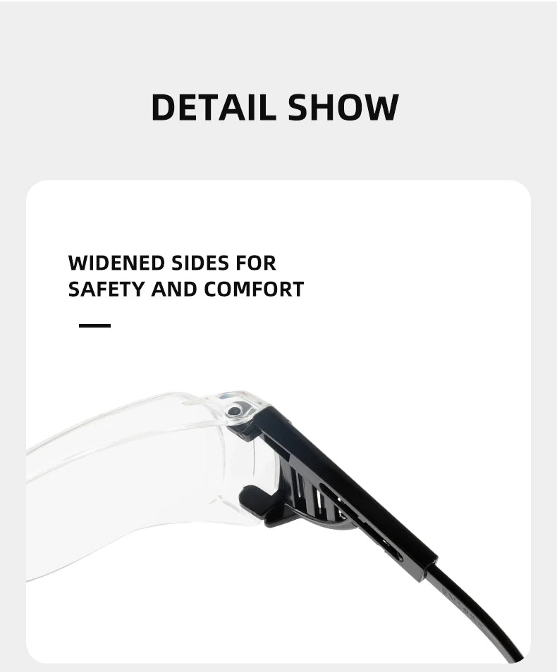 Wrap-Around Safety Glasses for Men & Women, Anti-Dust Anti-UV Industrial Work Goggles for Shooting, Cycling, Lab Use