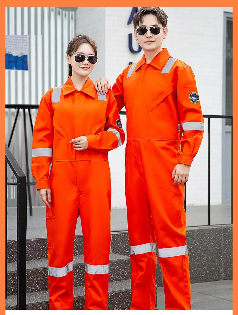 High Temperature Resistant Uniform Anti-static Flame Resistant Coveralls Hi Vis Safe Clothing Cotton Work Overall Welding Suit