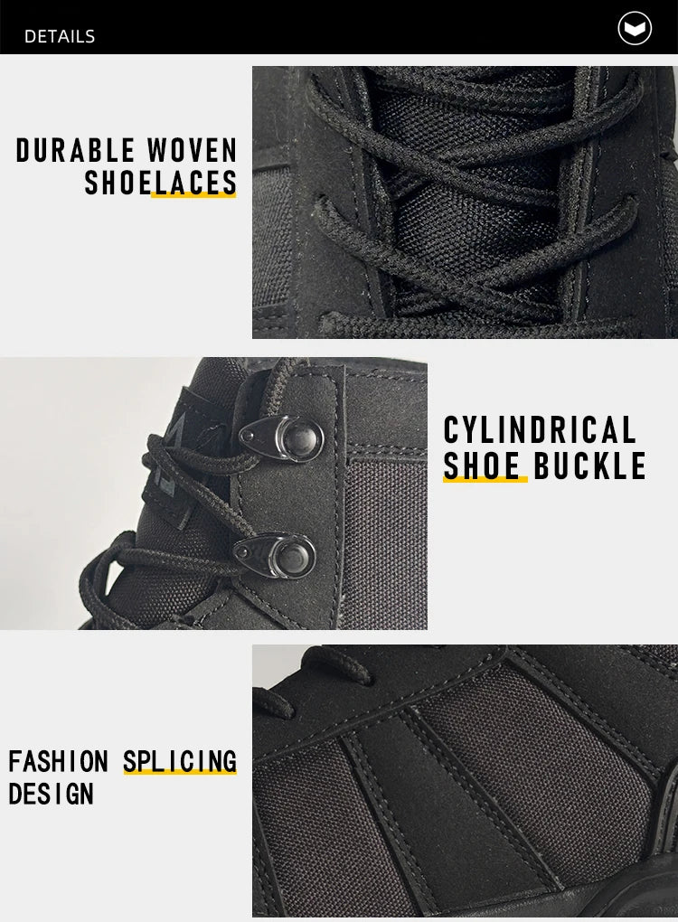 Men Industrial Steel-Toe Work Shoes- Breathable Anti-Smash Protection