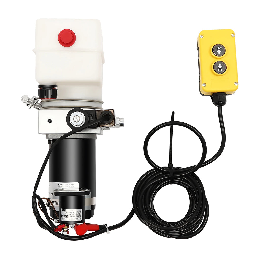 Hydraulic Pump for Dump Trailer, 12V Hydraulic Power Unit , 800W Single Acting Dump Truck Hydraulic Pump Remote Control 1.5L