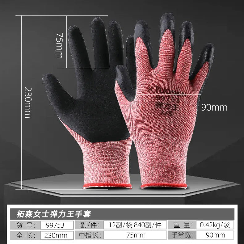 Heavy Duty Work Gloves, High Wear-Resistant Rubber Palm with Anti-Slip Grip, Thermal Fleece Lined for Cold Weather Jobs