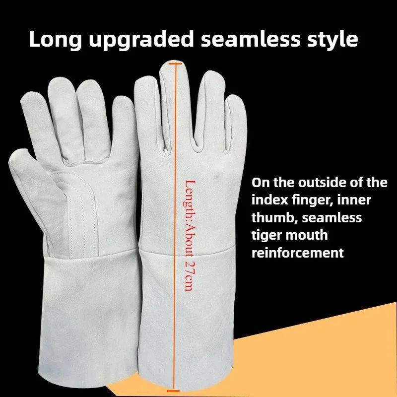 1 Pair Fireproof Durable Sheepskin Leather Welder Gloves for Welding Metal Hand Tools Anti-Heat Work Safety Gloves