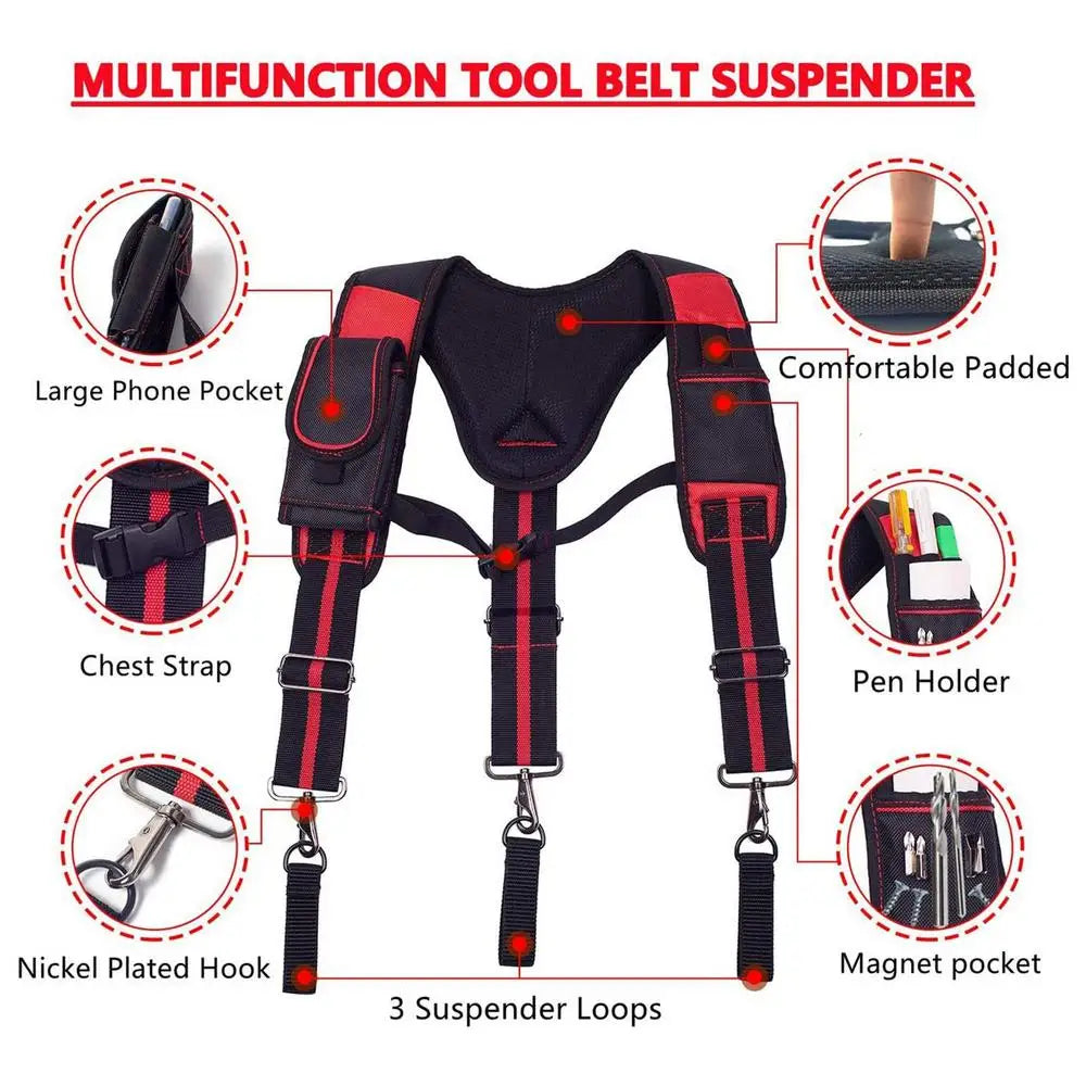 Tool Belt With Suspenders Breathable Construction Harness Tool Storage Work Belt Breathable For Tree Climbing Fire Rescue