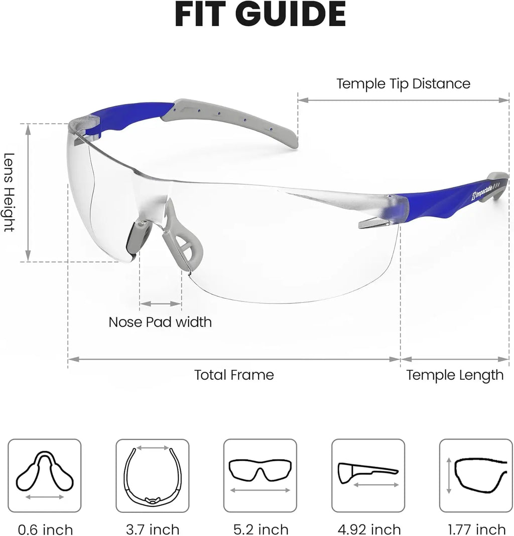 Classic Pickleball Safety Glasses – Fit-Enhanced ANSI Z87.1, Anti-Fog, UV & Impact Resistant Eyewear