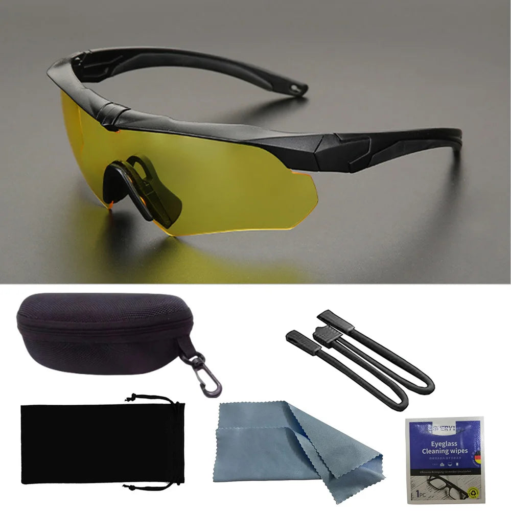 Tactical Eyewear Eye Protection Goggles Unisex Shooting Glasses with 3 Interchangeable Lens Airsoft Goggle for Outdoor Sports