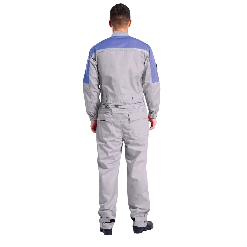 Mens Wear Resistant Anti-static Protective Jumpsuit Workwear Multi-pocket Reflective Straps Full-body Coveralls Workshop Uniform
