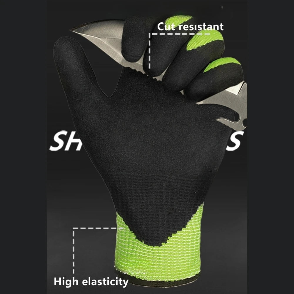 A6 Cut Resistant Gloves Steel Wire Anti-Cut Puncture Proof Anti-Slip Breathable Work Safety Gloves for Construction