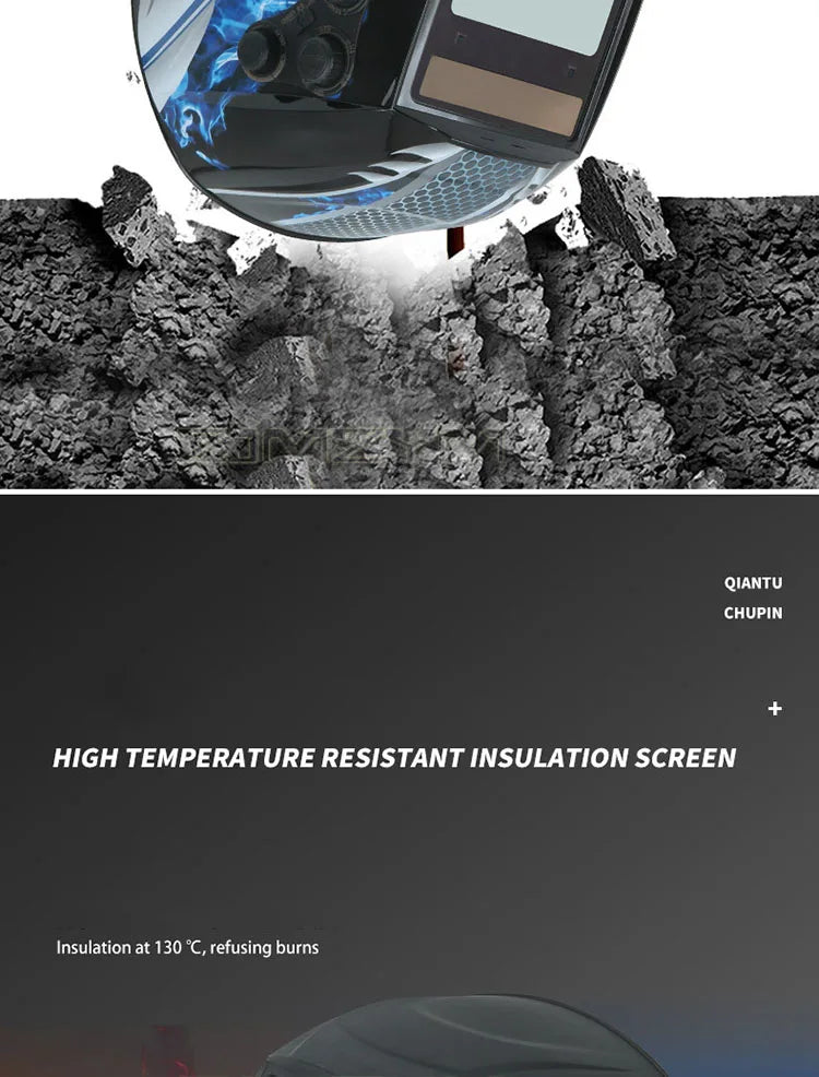 Large View Welder Protect Mask Automatic Dimming Welding Facemask 4 Sensors Solar Cell Powered Grinding Welding Cutting Helmet