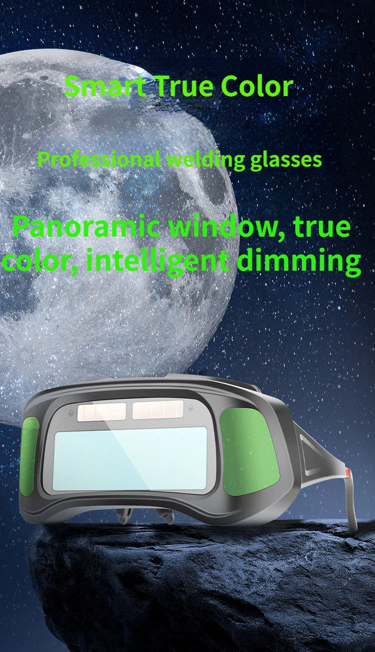True Color Smart Auto Darkening Welding Goggles with Clear Inner Lenses Solar Welder Eyes Glasses Anti-glare Welder Glasses