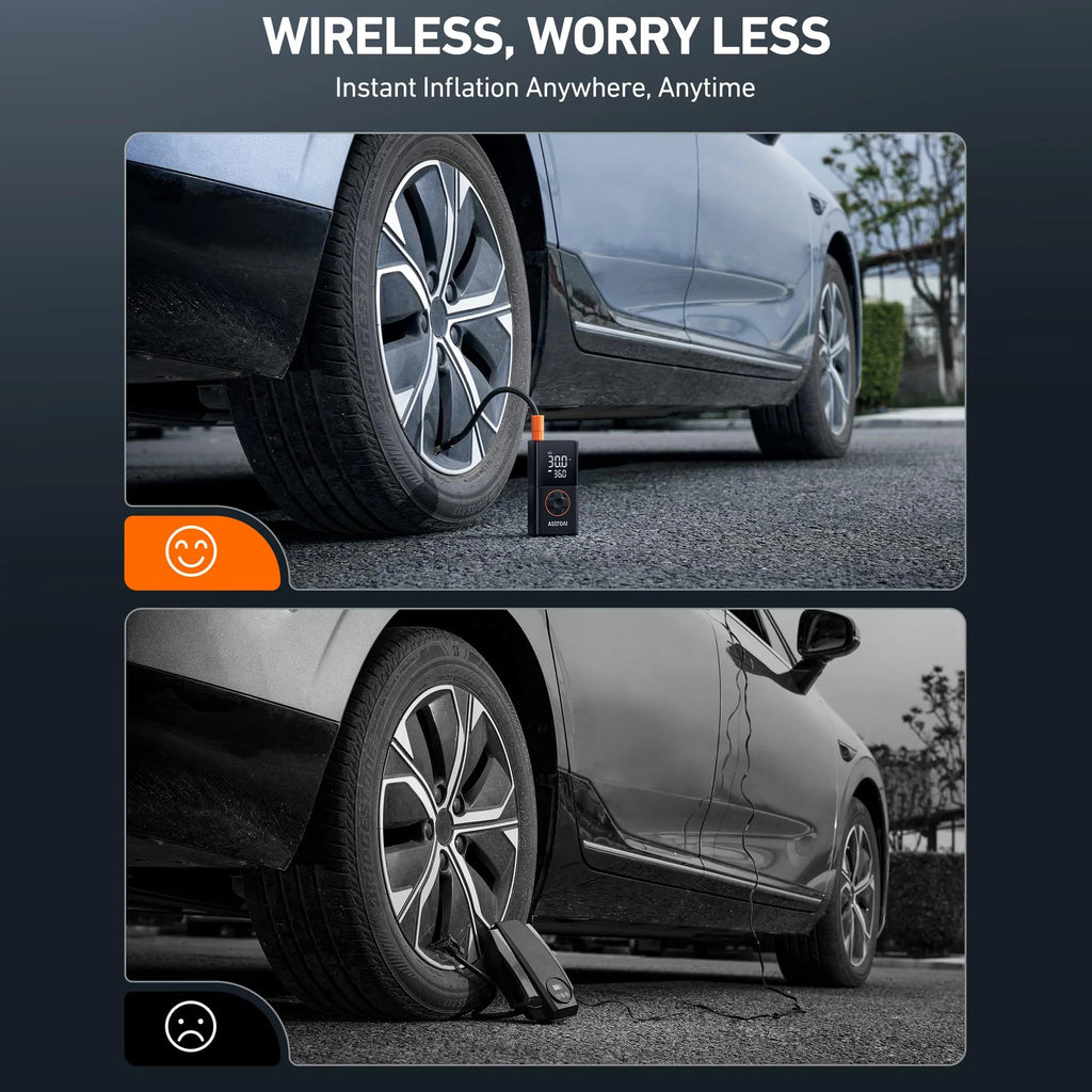 Portable 8000mAh Cordless Tire Inflator-150PSI Fast Air Compressor for car, Motorcycle, Bike and Sports /balls