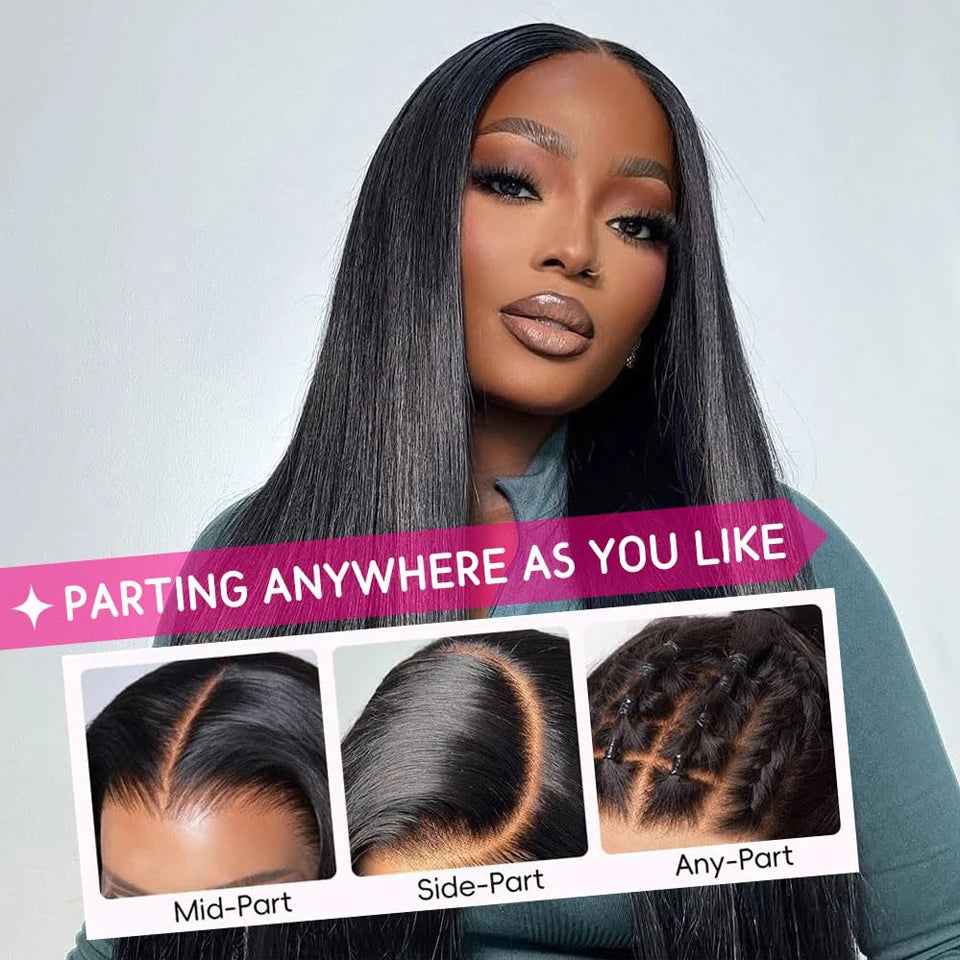 13x6 Lace Front Wigs Human Hair 200 Density Straight HD Lace Front Wigs Pre Plucked Straight Glueless Human Hair