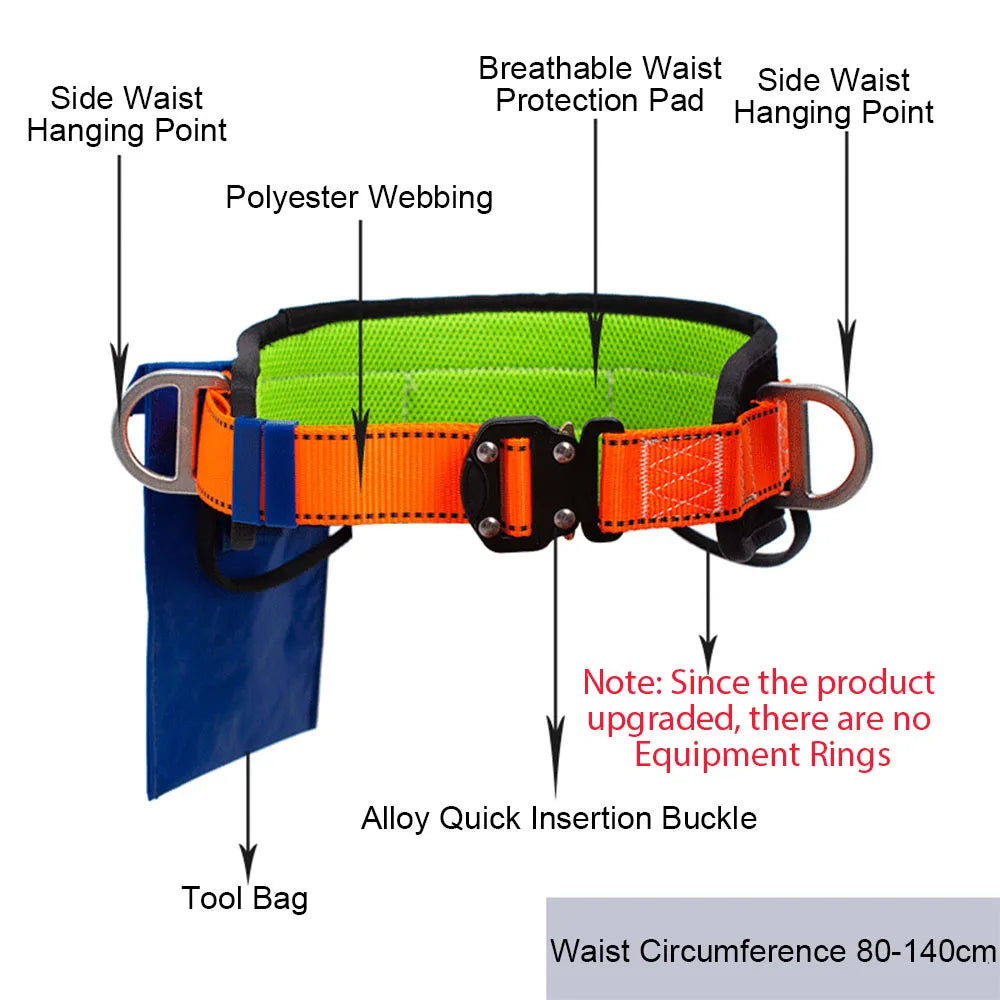 Single Waist Work Safety Belt High-altitude Work Harness Outdoor Rock Climbing Electrician Construction Protective Safety Rope