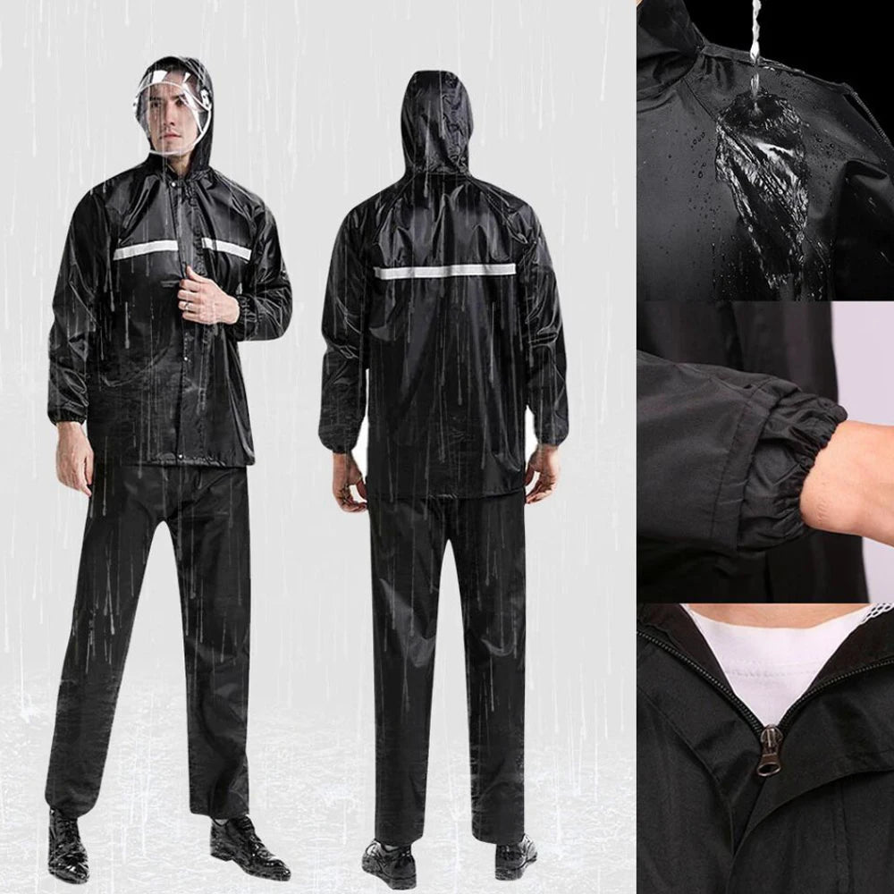 Rain Suit for Men Women Jackets Pant Gear Waterproof Motorcycle Hivis Raincoat