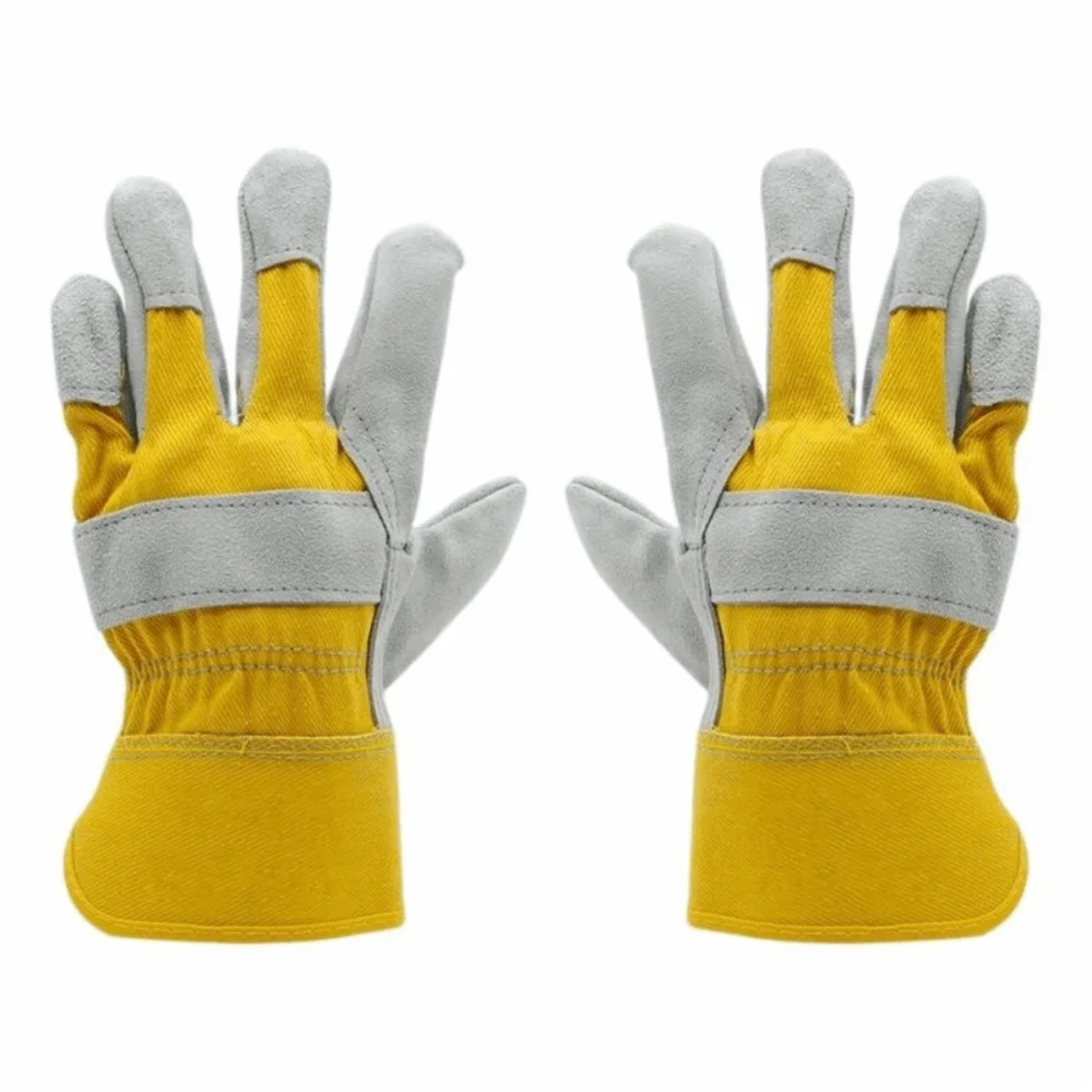 Cowhide Leather Gardening Gloves Heat Resistant Safety Durian Picking Gloves Thorn-proof Welding Flame Retardant