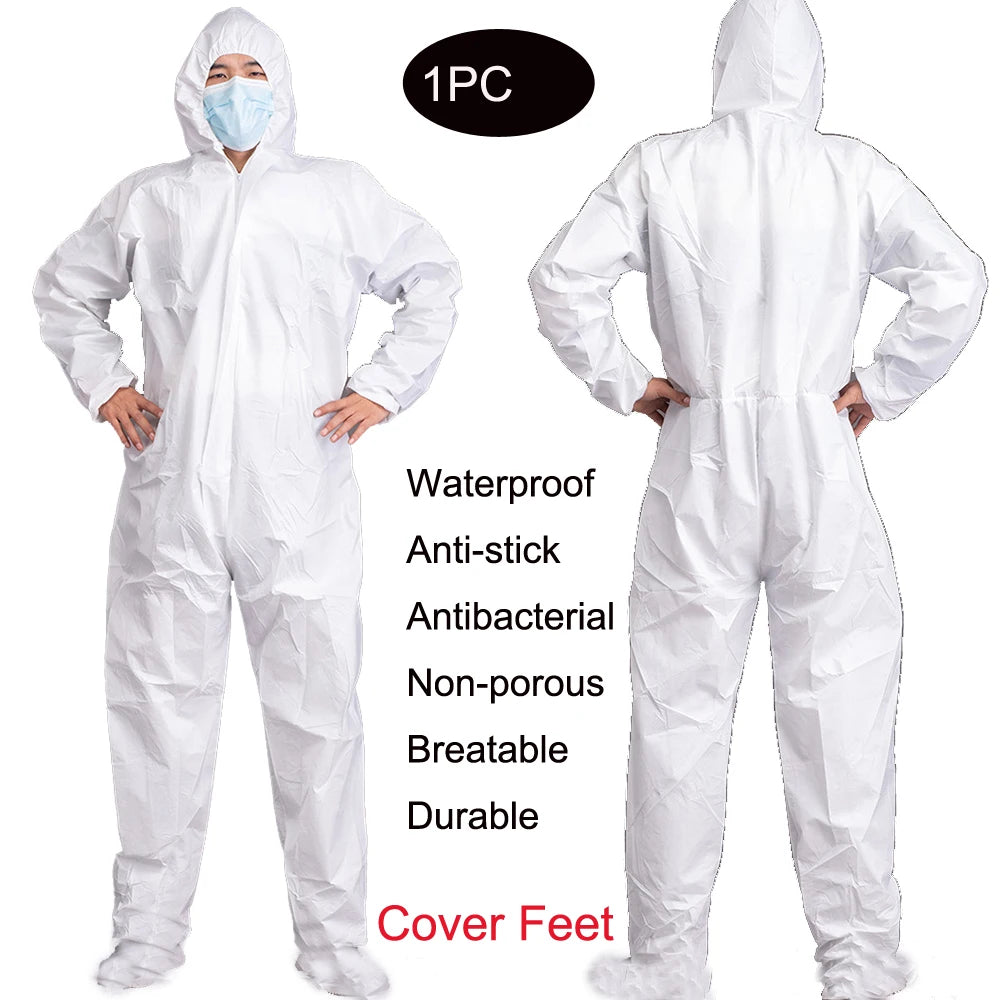 Disposable Breathable Dustproof Water Oil Resistant Work Safety Overall Anti Dust Spary Painting Decorating Labour Coverall Suit