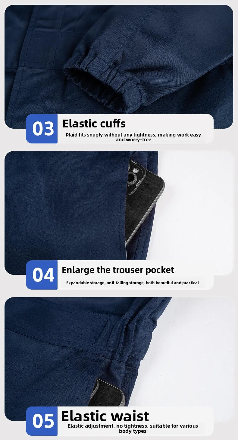 Men's reflective overalls, wear-resistant and dirt-resistant, shipyard workshop construction safety and labor protection overall