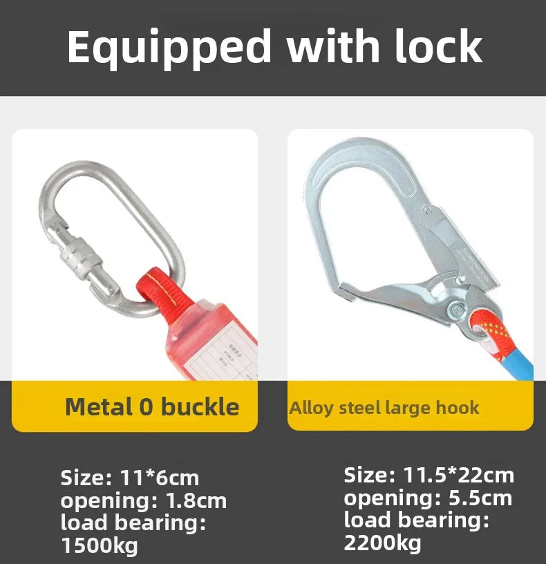 Safety Harness for Work in Height with Safety Rope Belt Carabiner Outdoor Climbing Industrial Full Body Security Protection