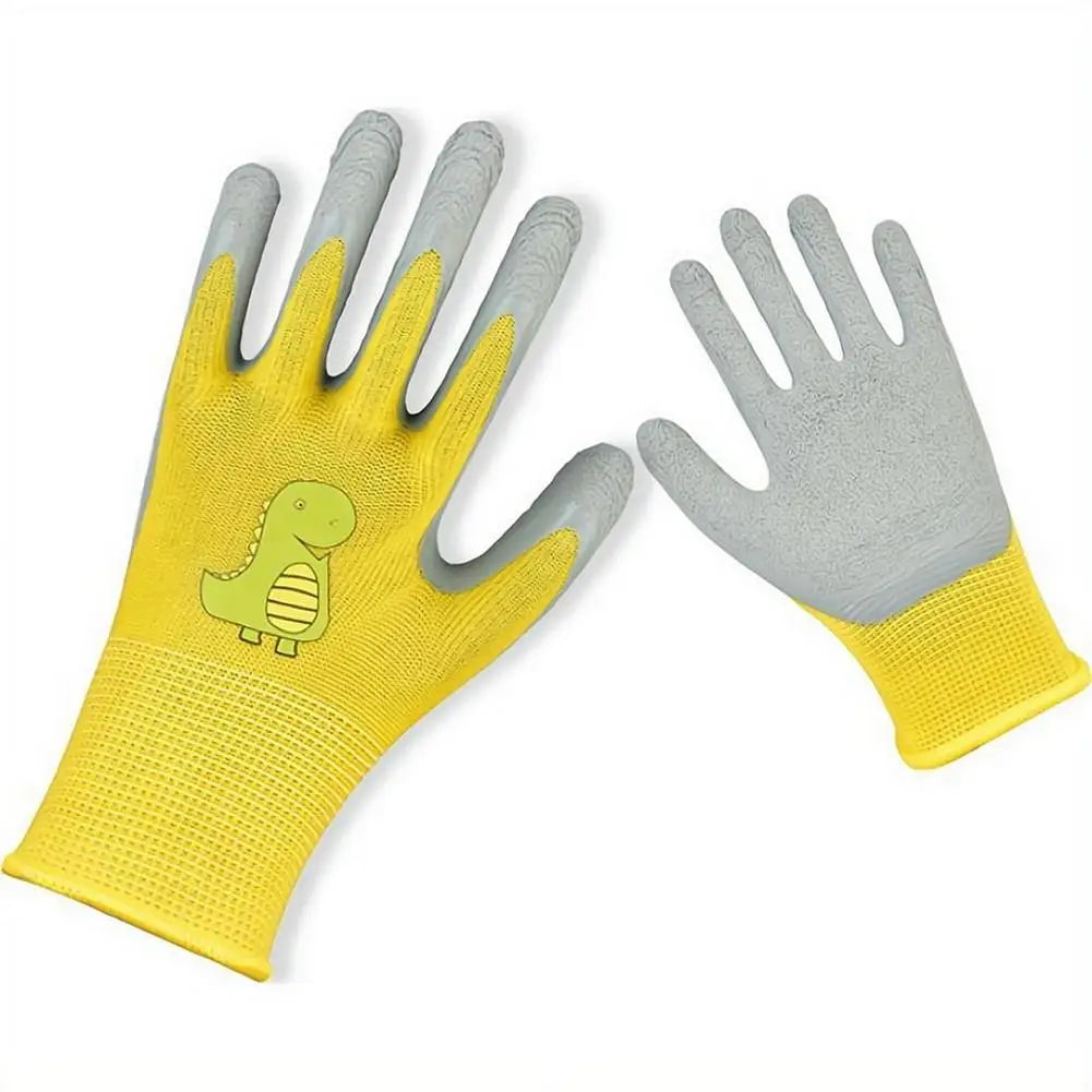 Kids Durable Waterproof Garden Work Gloves Non-Slip Children Safety Yard Work Gloves Portable Garden Supplies Gardening Gloves