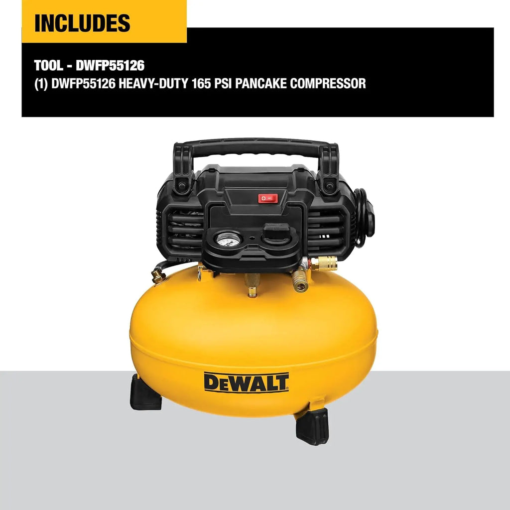 6 Gallon Portable Air Compressor, 165 PSI Max Pressure, Quiet Operation for Long Tool Use