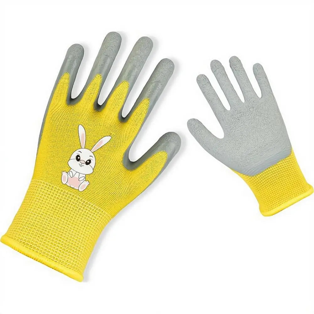 Kids Durable Waterproof Garden Work Gloves Non-Slip Children Safety Yard Work Gloves Portable Garden Supplies Gardening Gloves