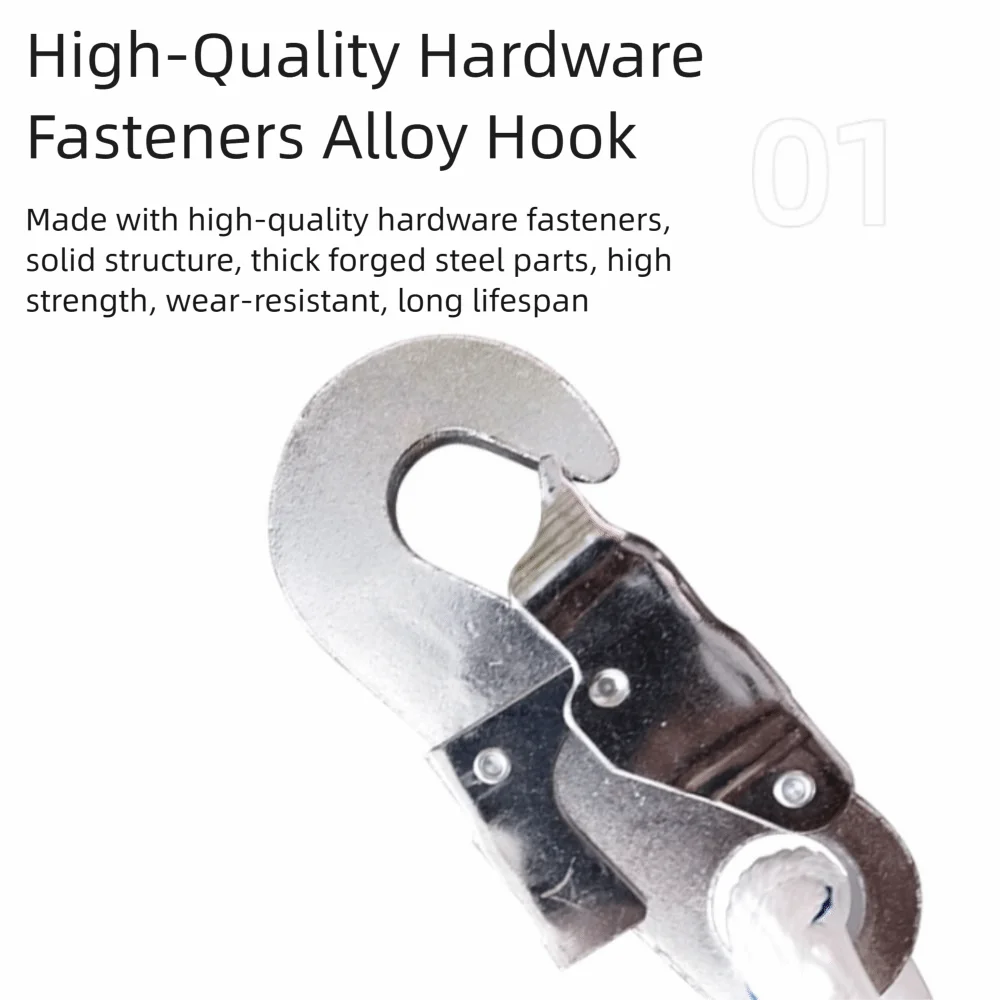Professional Grade Outdoor Safety Belt Quick-Connect Buckle Adjustable Safety Rope Fall Prevention Rope Hook Safety Harness