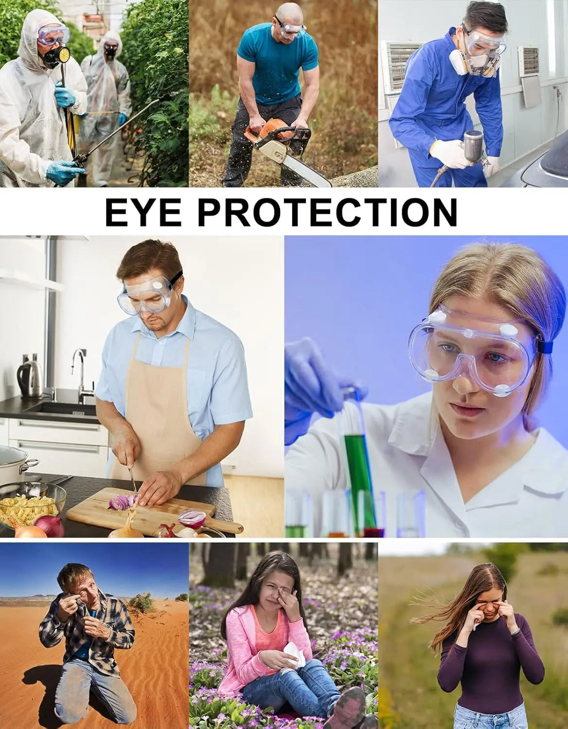 ANSI Z87.1 Safety Goggles, Anti-Fog Protective Lab Glasses, Eye Protection for Work