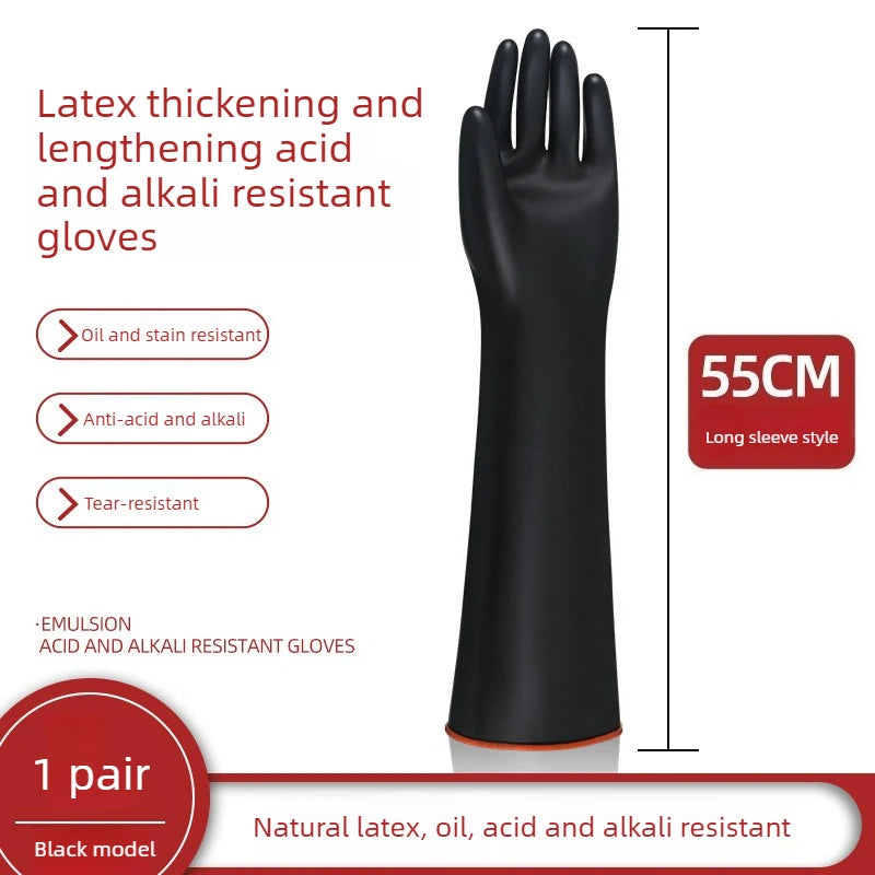 35-55cm Heavy Duty Waterproof Latex Gloves Chemical Resistant Acid Oil Resistant for Home Industry Factory Work Safety Gloves
