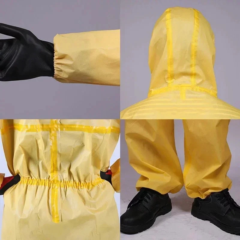Protective Clothing Hazardous Chemical Liquid Sulfuric Acid And Alkali Resistant Protection One Piece Chemical Work Coverall