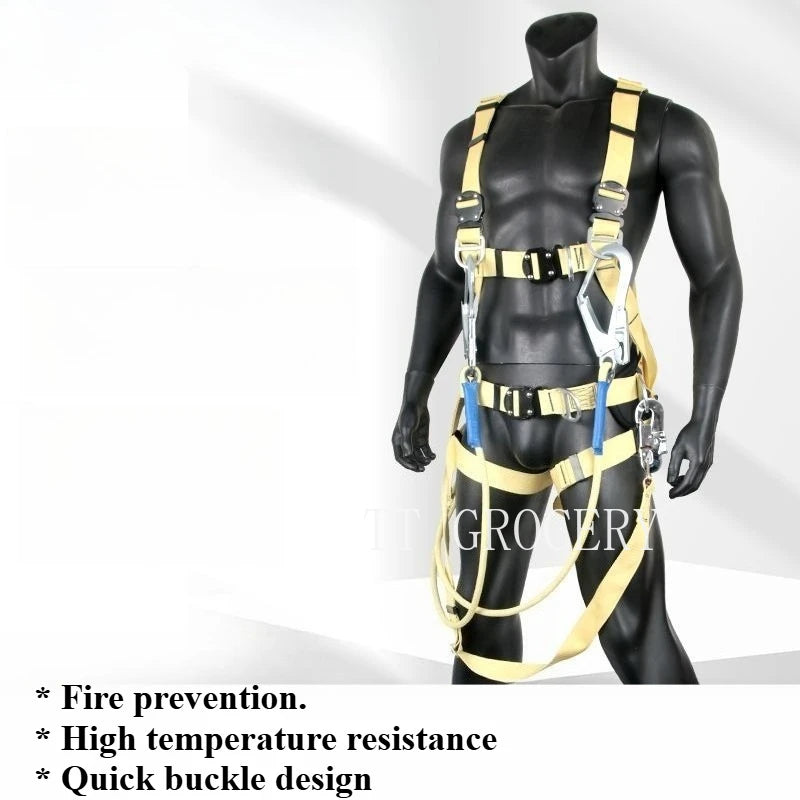 Aramid Safety Harness 5-Point Welding Safety Belt Fire Rescue Fall Protection High Temperature Resistant & Fire Retardant