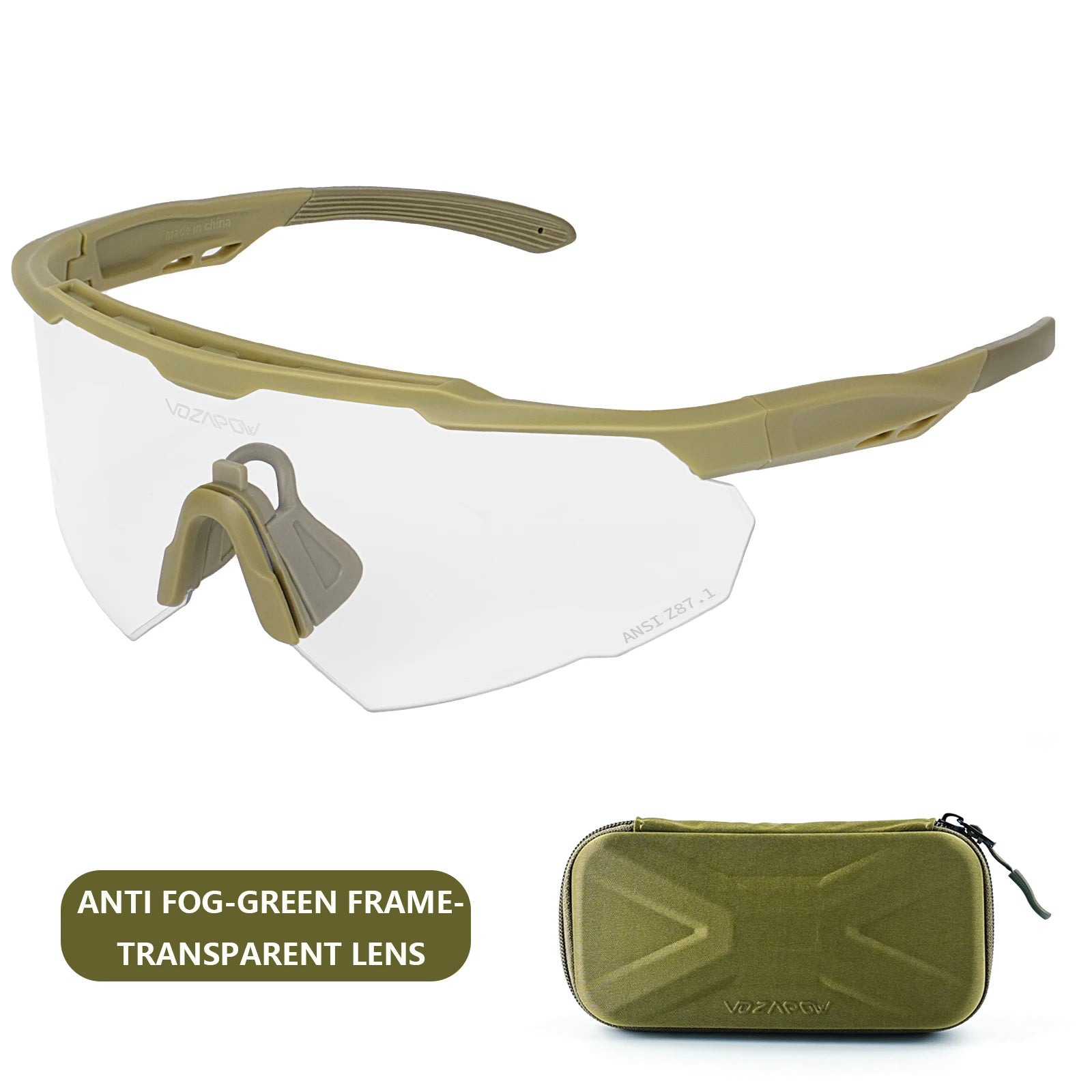 Vozapow Professional Shooting Glasses UV400 ANSI Z87.1 Safe Airsoft Tactical Goggles Anti Fog Mountaineering Fishing Sunglasses