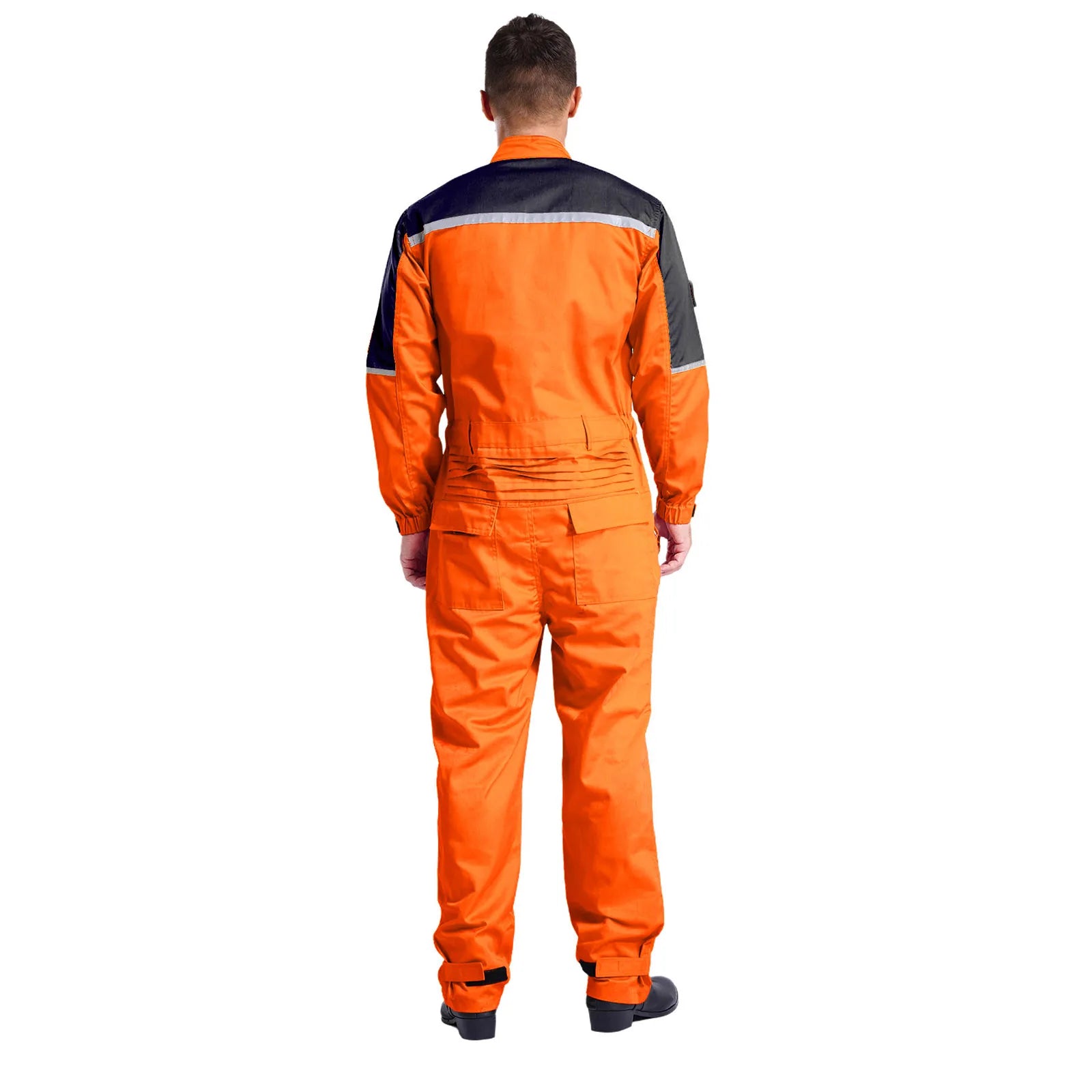 Mens Wear Resistant Anti-static Protective Jumpsuit Workwear Multi-pocket Reflective Straps Full-body Coveralls Workshop Uniform