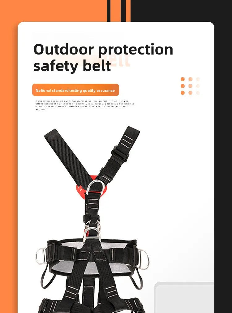 High Altitude Work Safety Harness 5-Point Full Body Safety Belt Outdoor Climbing Mountaineering Construction Rescue Equipment