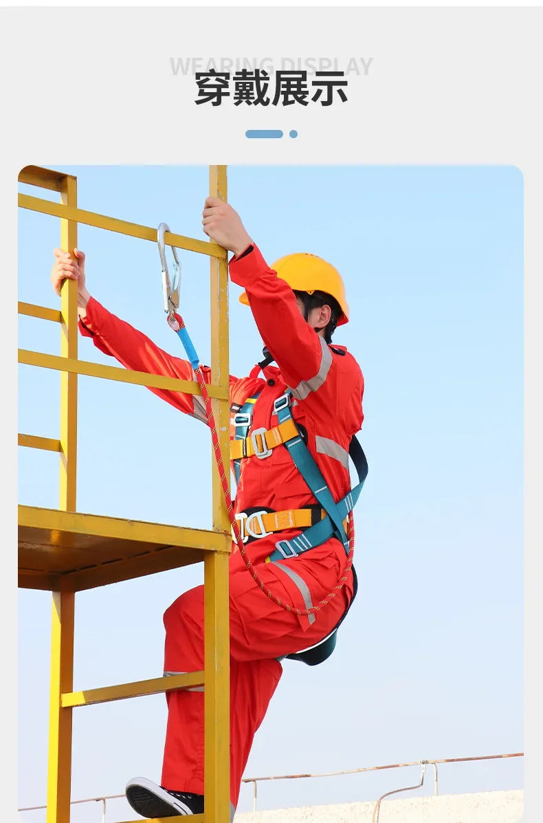 Safety Harness for Work in Height with Safety Rope Belt Carabiner Outdoor Climbing Industrial Full Body Security Protection