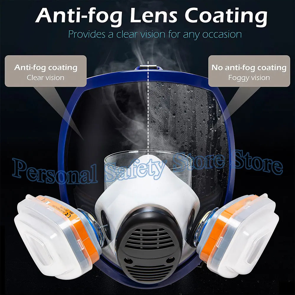 Chemical Gas Mask 6800 Dust Respirator Anti-Fog Full Face Mask Filter For Industrial Acid Gas, Welding Spray Paint Insecticide