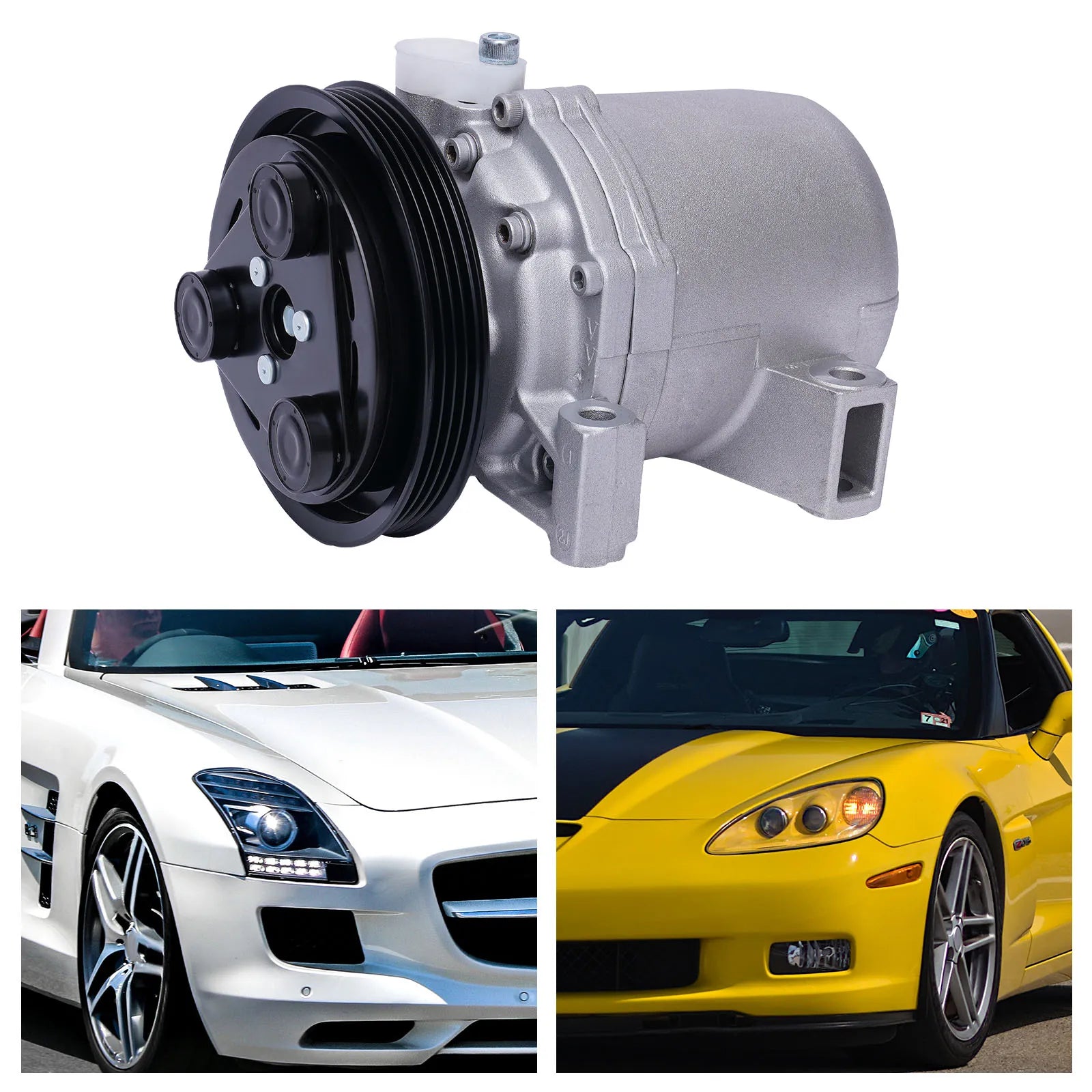 A/C Compressor With Clutch CO 10386C, Replacement for 99-04 Nissan Frontier 3.3L & 00-04 Xterra 3.3L, 12V
