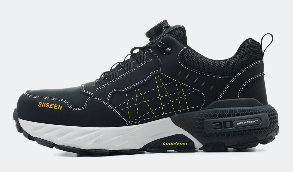 Men's Steel Toe Safety Shoes Anti-Puncture Anti-Slip Wear-Resistant Industrial Work Footwear Fashionable Men's Foot Protection