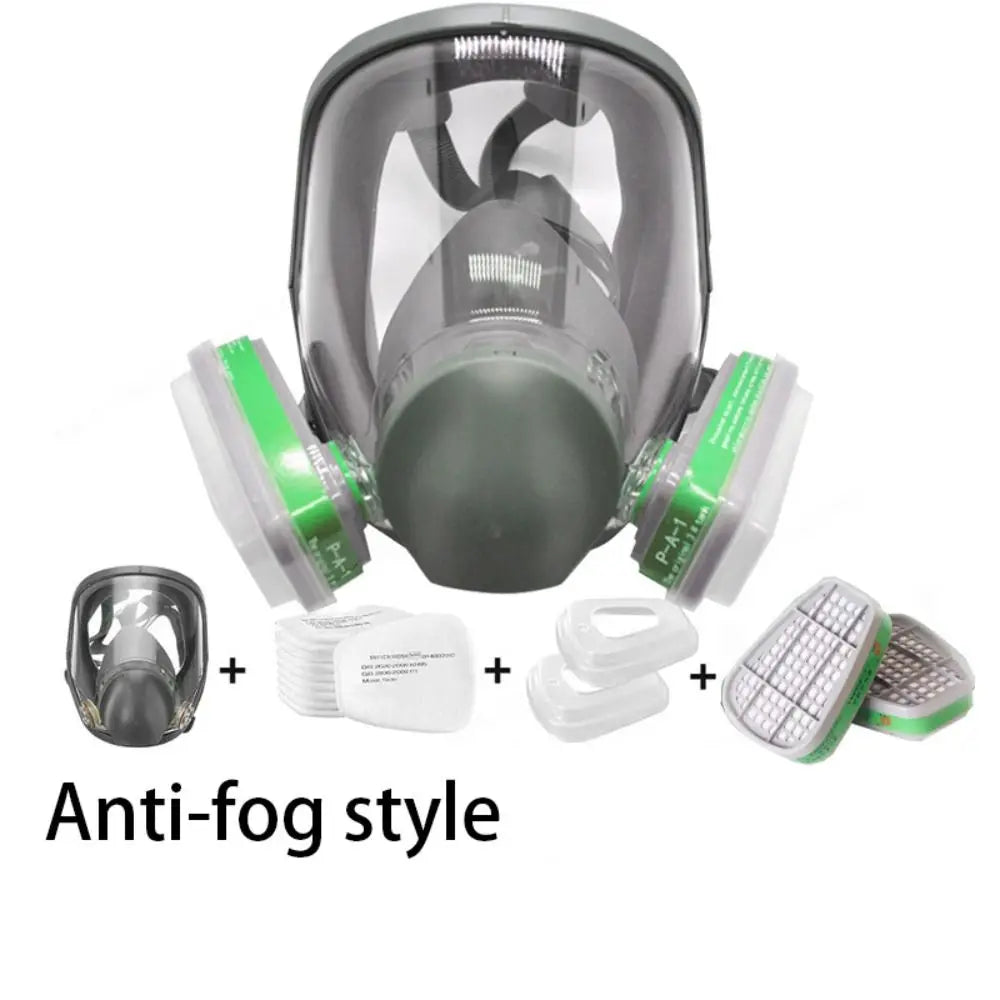 7 In 1 Set Industrial Mask Silicone Mask Large View Spray Paint Respirator Full Facepiece Dust Filter Full Face Mask