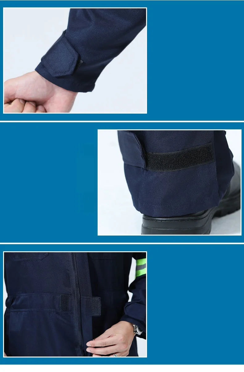 Hi Vis Work Overall Auto Repair Workshop Welding Suit Mechanic Uniform Coal Miner Mariner Porter Coverall Reflective Safety Suit